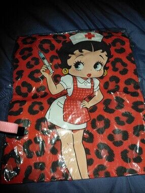 Betty Boop Nurse Print Tote - Red Leopard